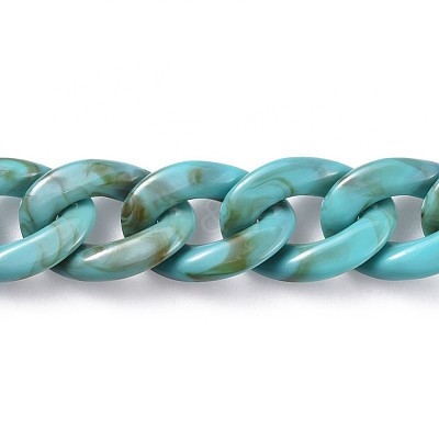 Acrylic Curb Chains AJEW-JB00505-01-1