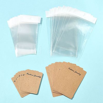 200Pcs 2 Styles Rectangle Cardboard Paper Earring Display Cards CDIS-FS0001-28-1