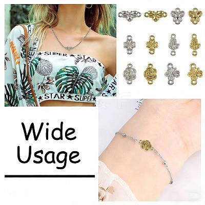 24Pcs 12 Styles 304 Stainless Steel Links STAS-FS0002-29-1