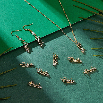 10Pcs Brass Micro Pave Cubic Zirconia Pendants KK-PH0014-23G-1
