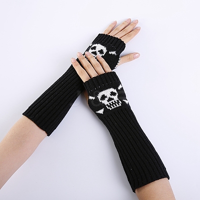 Polyacrylonitrile Fiber Yarn Knitting Long Fingerless Gloves COHT-PW0001-18B-1
