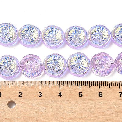 Half Electroplate Baking Paint Glass Beads Strands EGLA-K061-11A-AB04-1