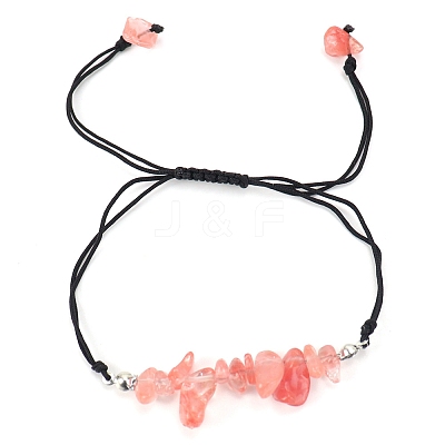 Synthetic  Watermelon Stone Braided Bead Bracelets PW-WG14195-12-1
