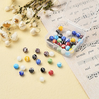 48Pcs Handmade Millefiori Glass Beads LK-YW0001-02B-1