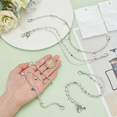 4Pcs 2 Styles Alloy Shoe Decoration Chain AJEW-FG0003-81A-1