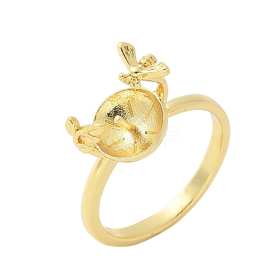Brass Cuff Ring Settings KK-K297-15G-1