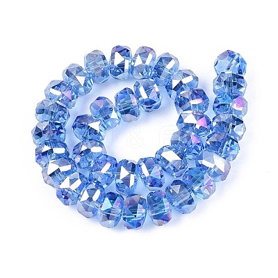 Electroplate Transparent Glass Beads Strands EGLA-N022-04A-D08-1