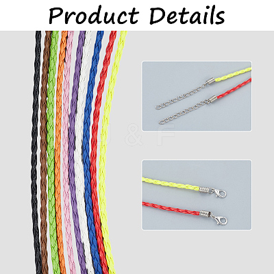 40Pcs 10 Colors Braided Waxed Cord Bracelets for Men Women BJEW-SC0001-71-1