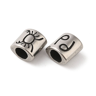 Oval with Constellation 304 Stainless Steel Beads STAS-E215-05AS-04-1