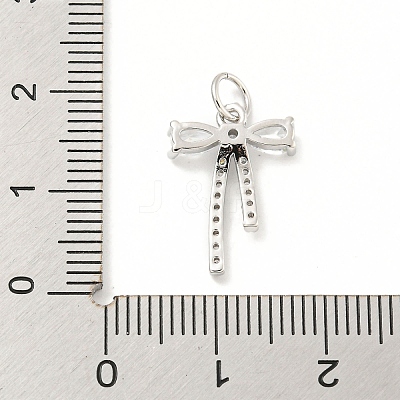 Rack Plating Brass Micro Pave Clear Cubic Zirconia Pendants KK-B093-01C-P-1