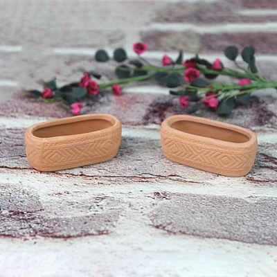 Mini Ceramic Flowerpot Miniature Ornaments BOTT-PW0002-087-1