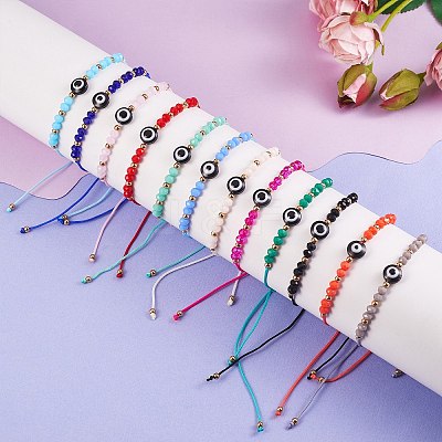 Adjustable Waxed Cord Braided Bead Bracelets BJEW-SZC0001-03B-1