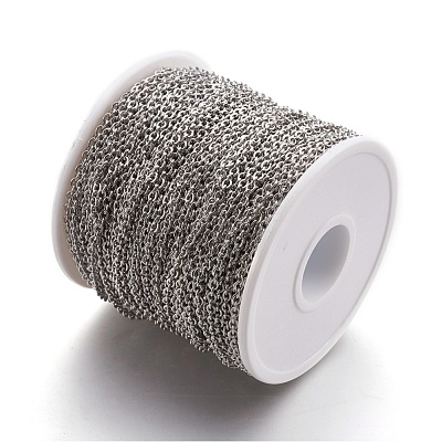 Tarnish Resistant 304 Stainless Steel Cable Chains CHS-R002-0.6mm-1
