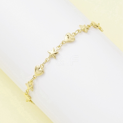 Brass Link Chain Bracelets for Women BJEW-JB12746-1
