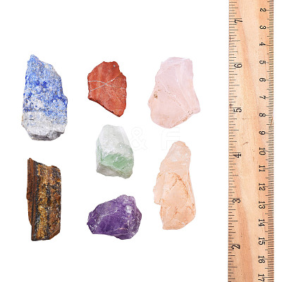 7Pcs 7 Style Natural Crystal Cabochons G-SZ0001-18-1