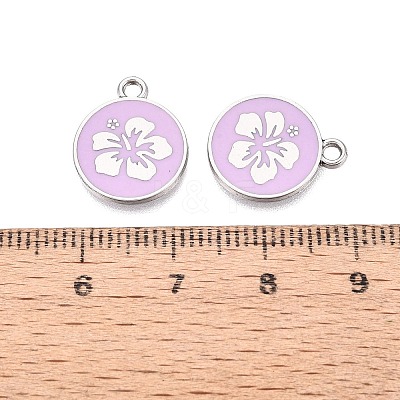 Rack Plating Alloy Enamel Pendants ENAM-N070-01F-01P-01-1