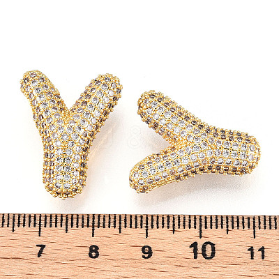 Brass Micro Pave Cubic Zirconia Pendants KK-N254-06G-Y-1