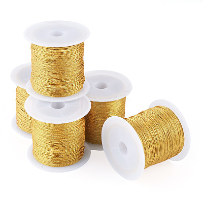 5 Rolls 5 Sizes Round PET Metallic Thread MCOR-TA0001-02B-1
