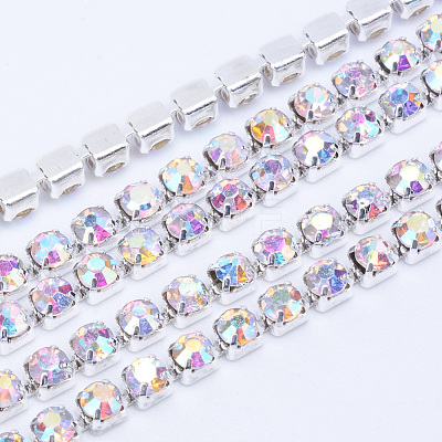 Brass Rhinestone Strass Chains CHC-T003-SS18-02S-1