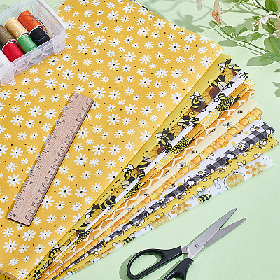 12Pcs 2 Styles Cotton Fabric DIY-PH0036-29B-1