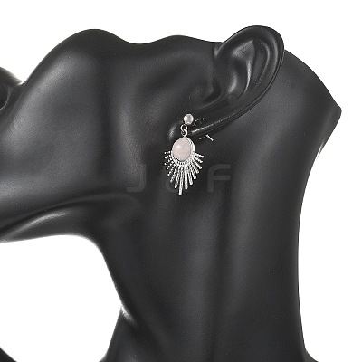 Natural Gemstone Stud Dangle Earrings EJEW-JE07269-02-1