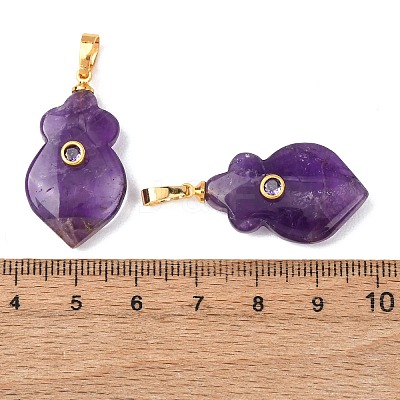 Natural Amethyst Pendants G-P628-05G-04-1