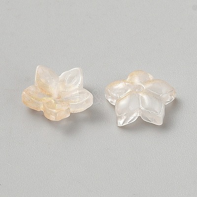 Baking Paint Handmade Lampwork Bead Cap LAMP-WH0009-21K-1