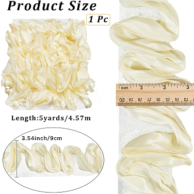 5 Yards Polyester Satin Chiffon Wavy Lace OCOR-CY0001-66B-1
