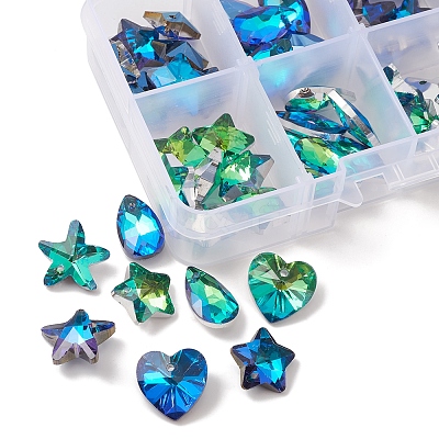 66Pcs 8 Style Electroplate Glass Pendants GLAA-FS0001-56-1