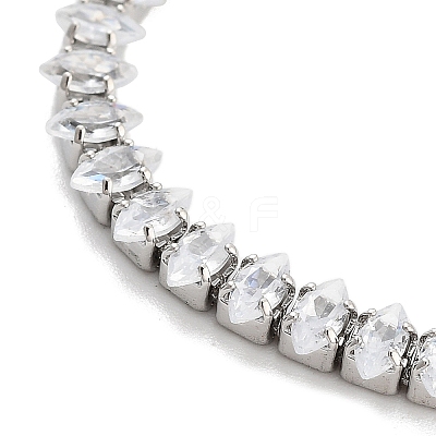 Brass Pave Clear Cubic Zirconia Horse Eye Link Bracelets BJEW-YWC0002-03A-P-1