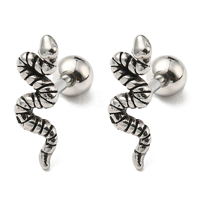 304 Stainless Steel Stud Earrings EJEW-Z034-17AS-1