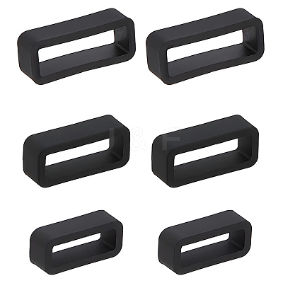 30Pcs 3 Styles Rectangle Silicone Retainer Buckle Holder Watchbands Retaining Hoop Replacement Watch Strap Clasp FIND-CN0002-39A-1