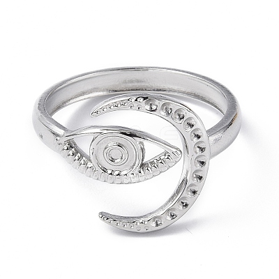 Tarnish Resistant 304 Stainless Steel Open Cuff Ring Finding X-RJEW-C046-05P-1