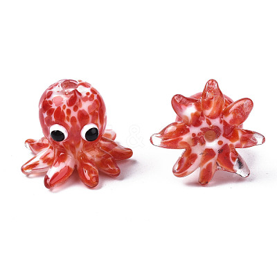 Handmade Bumpy Lampwork Beads Strands LAMP-N021-37C-1