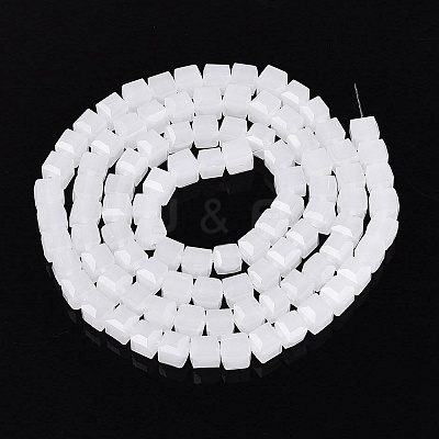 Imitation Jade Glass Beads Strands GLAA-R041-8x8mm-B01-1