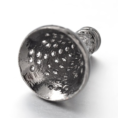 Brass Micro Pave Cubic Zirconia Bead Cones ZIRC-O019-A-02B-1