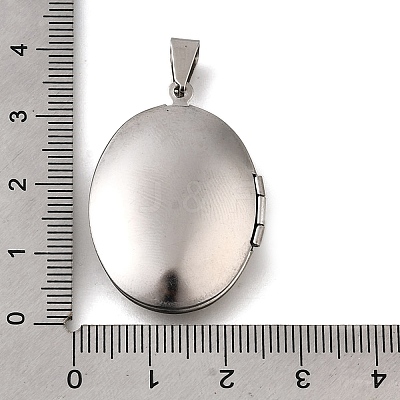 316 Stainless Steel Locket Pendants STAS-C123-01B-P-1