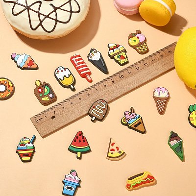 38Pcs 19 Styles Cute PVC Plastic Cabochons KY-CJ0001-65-1