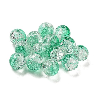 Transparent Spray Painting Crackle Glass Beads GLAA-L046-01B-24-1
