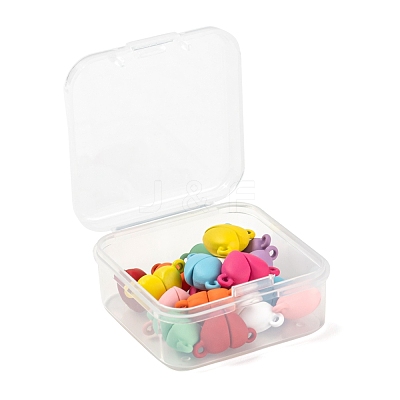 18 Sets 9 Colors Spray Painted Alloy Magnetic Clasps with Loops FIND-LS0001-65-1