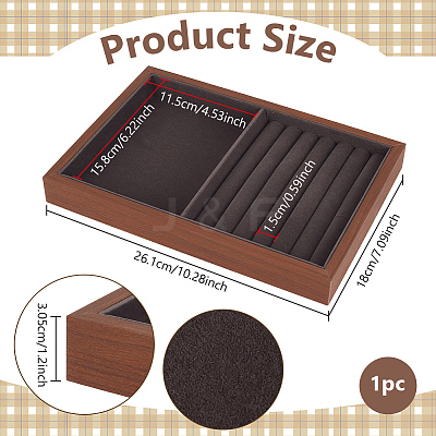 Rectangle Wood Jewelry Trays for Earrings AJEW-WH0880-84B-1