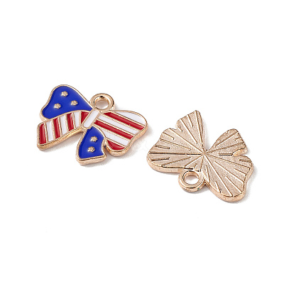 American Flag Style Alloy Enamel Pendants ENAM-K067-26-1