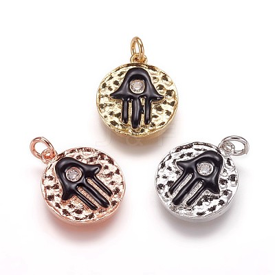 Hammered Brass Pendants KK-K207-03-1