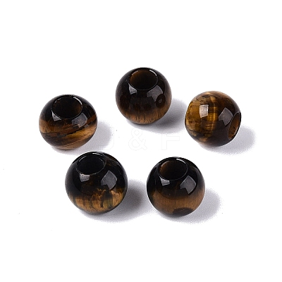 Natural Tiger Eye European Beads G-Q607-02S-1