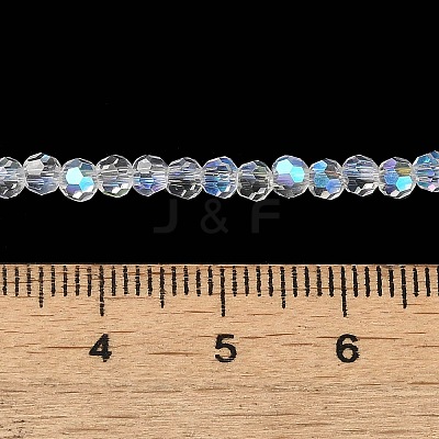 Electroplate Transparent Glass Beads Strands EGLA-A035-T3mm-L19-1