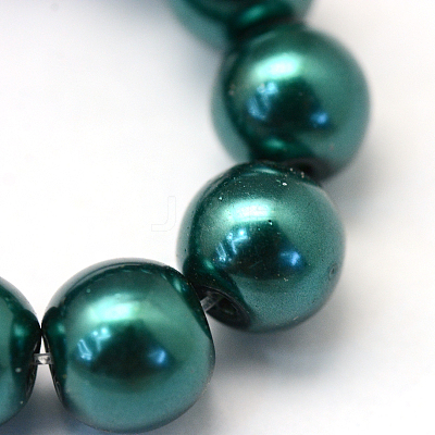 Baking Paint Pearlized Glass Pearl Round Bead Strands HY-Q330-8mm-79-1