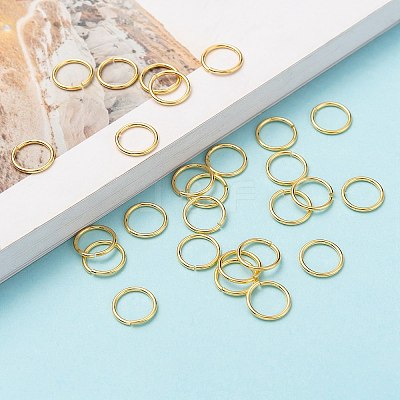 Brass Open Jump Rings KK-M165-10mm-01G-RS-1