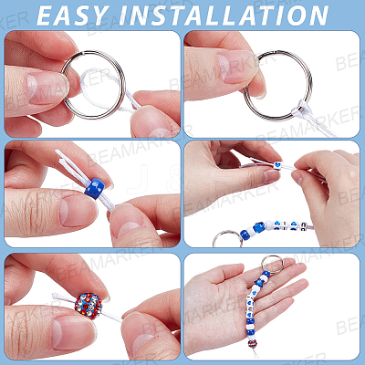 Independence Day DIY Keychain Making Kits DIY-BM0001-35-1