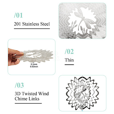 201 Stainless Steel Connector Charms/Links STAS-TA0006-01-1