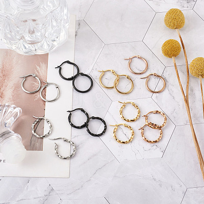 Stainless Steel Hoop Earrings STAS-TA0001-23B-1